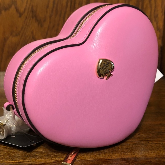 NWT-Kate Spade-Love Shack-3D Mini Heart🩷Crossbody-Surf Pink-$279 - Picture 3 of 15
